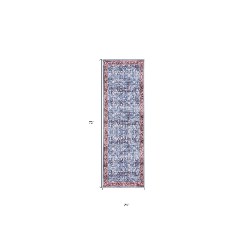 Power Loomed Distressed Non Skid Area Rug - 6' Runner