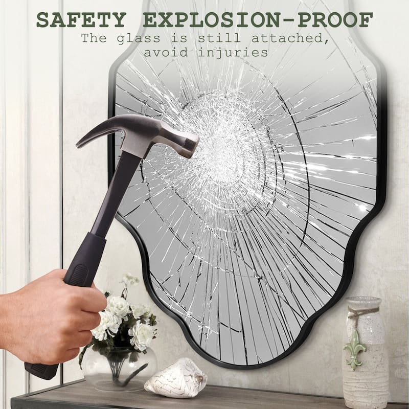 Scalloped Aluminum Alloy Framed Irregular Wall Mirror