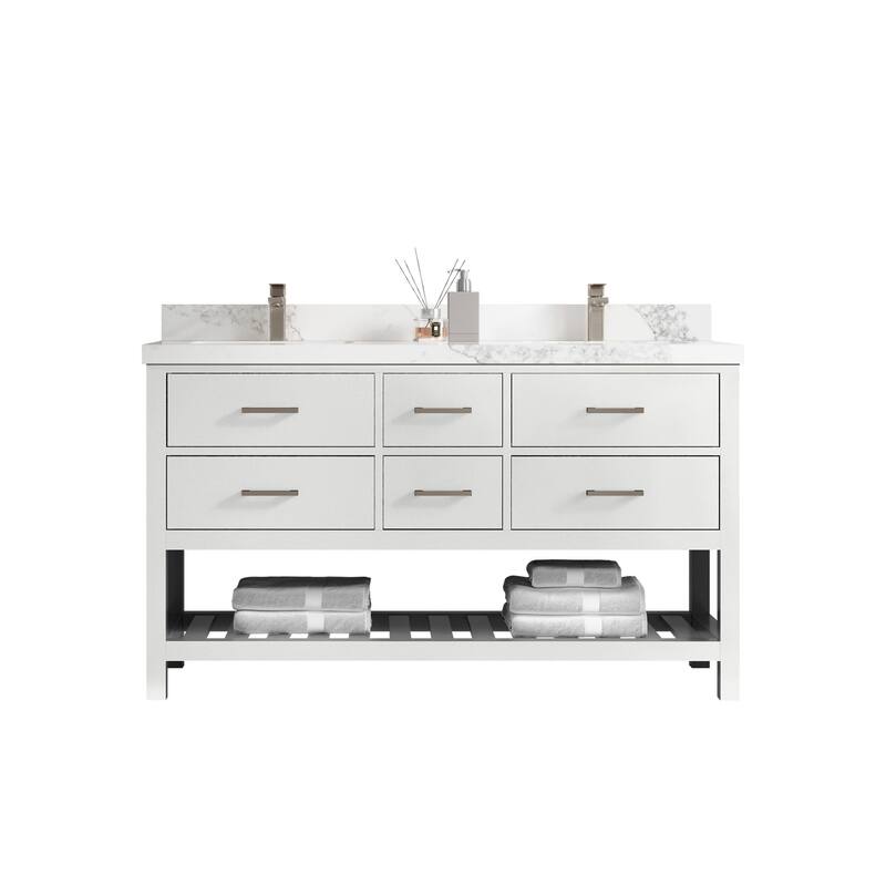 Willow Collections 60 in. W x 22 in. D Parker Double Sink Bathroom Vanity with Countertop