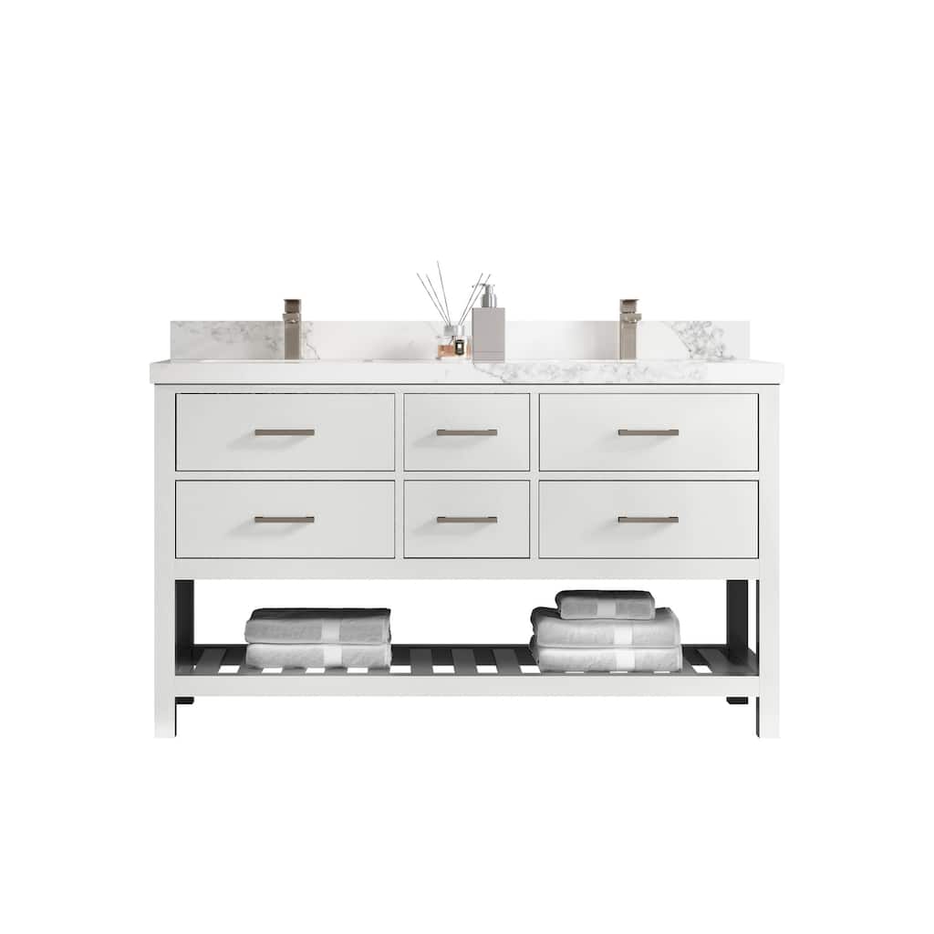 Willow Collections 60 in. W x 22 in. D Parker Double Sink Bathroom Vanity with Countertop