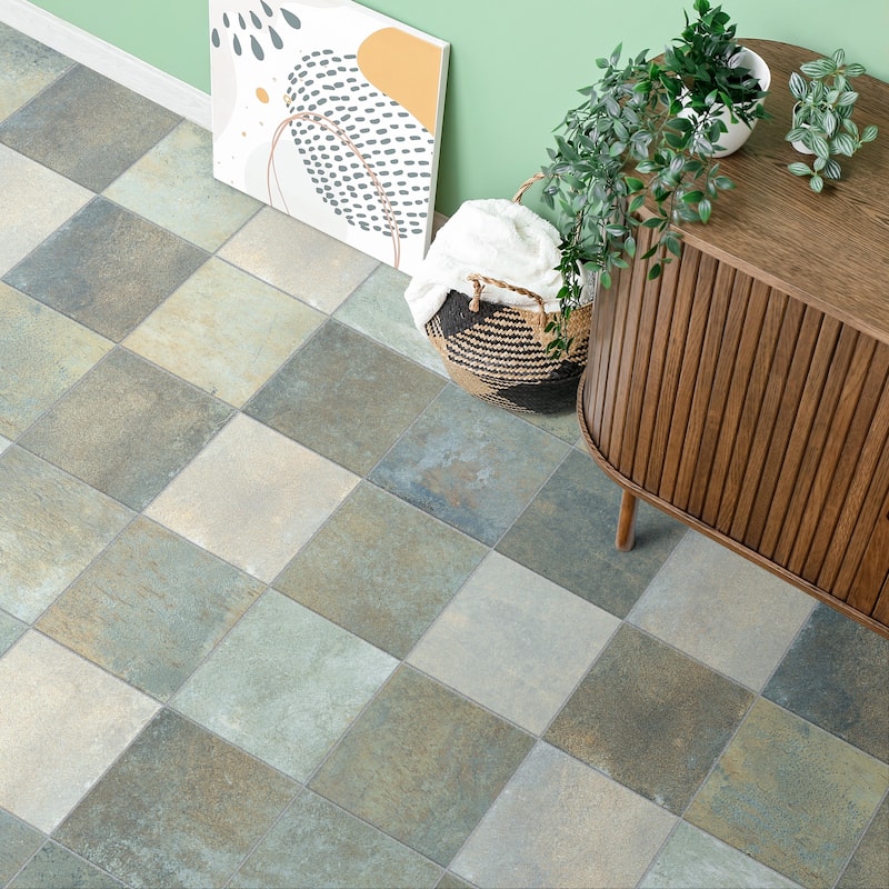 Merola Tile Nusa Jade 9-3/4" x 9-3/4" Porcelain Floor and Wall Tile - Case (16 Tiles)