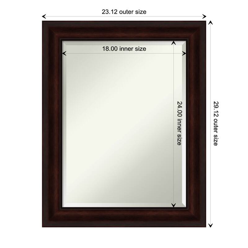 Beveled Wall Mirror - Coffee Bean Brown Frame - Coffee Bean Brown - 23 x 29-inch