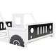 preview thumbnail 12 of 10, Classic Design Full Size Car-Shaped Platform Bed with Wheels,Sturdy Pine Wood and Safety Guardrail