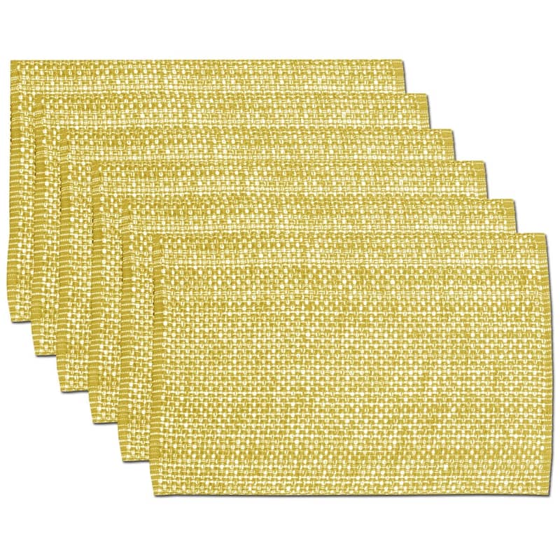 Sweet Home Collection Two Tone Cotton Woven 13x19 Placemats Gold (Set of 2, 4, or 6)