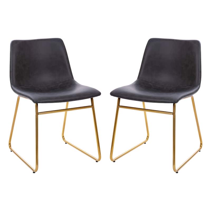 18 Inch Indoor Dining Table Chairs, LeatherSoft Upholstery-Set of 2