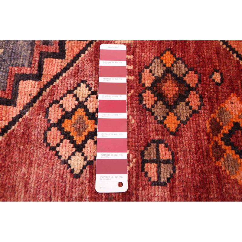 ECARPETGALLERY Hand-knotted Melis Vintage Dark Red Wool Rug - 6'3 x 7'10