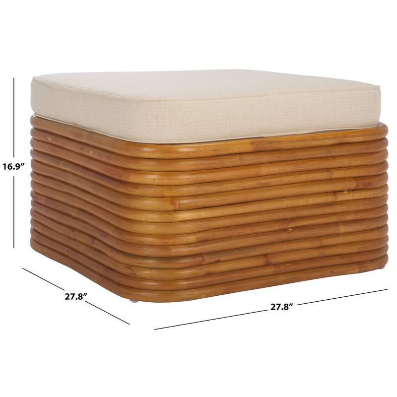 SAFAVIEH Couture Flanders Rattan Pole Cocktail Ottoman