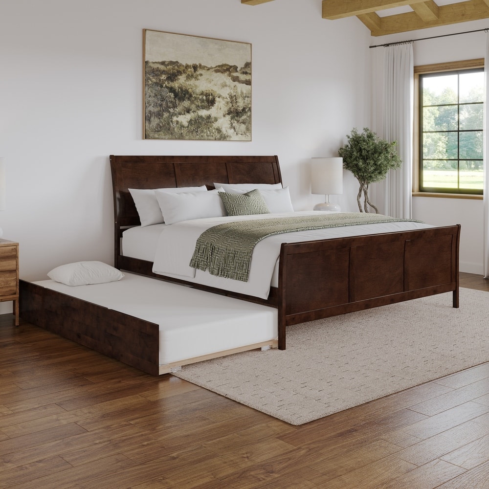 Portland Solid Wood Platform Bed with Matching Footboard and Trundle