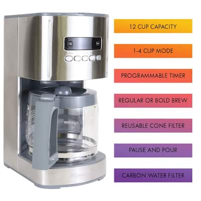 Kenmore Aroma Control Programmable 12-cup Coffee Maker, Stainless Steel - 8' x 11'