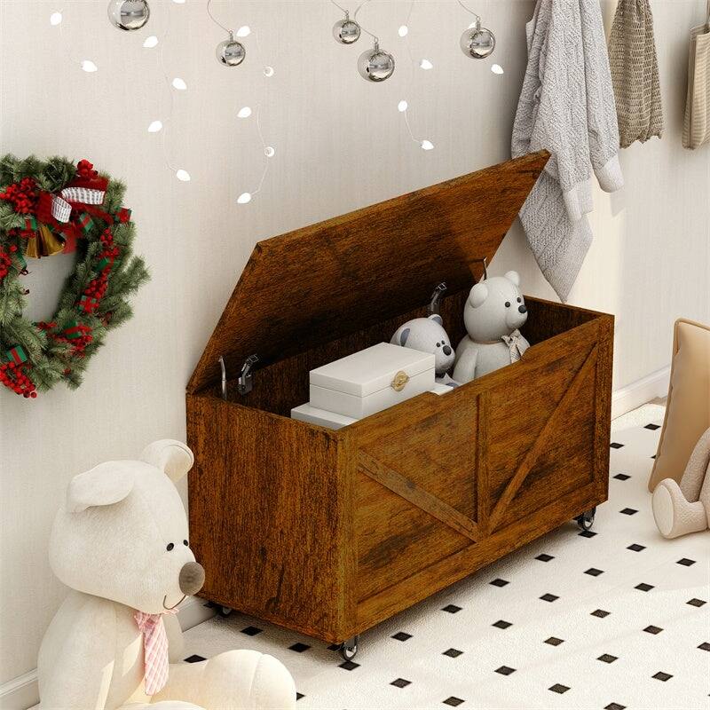 Modern Movable Storage Trunk with Safety Hinge