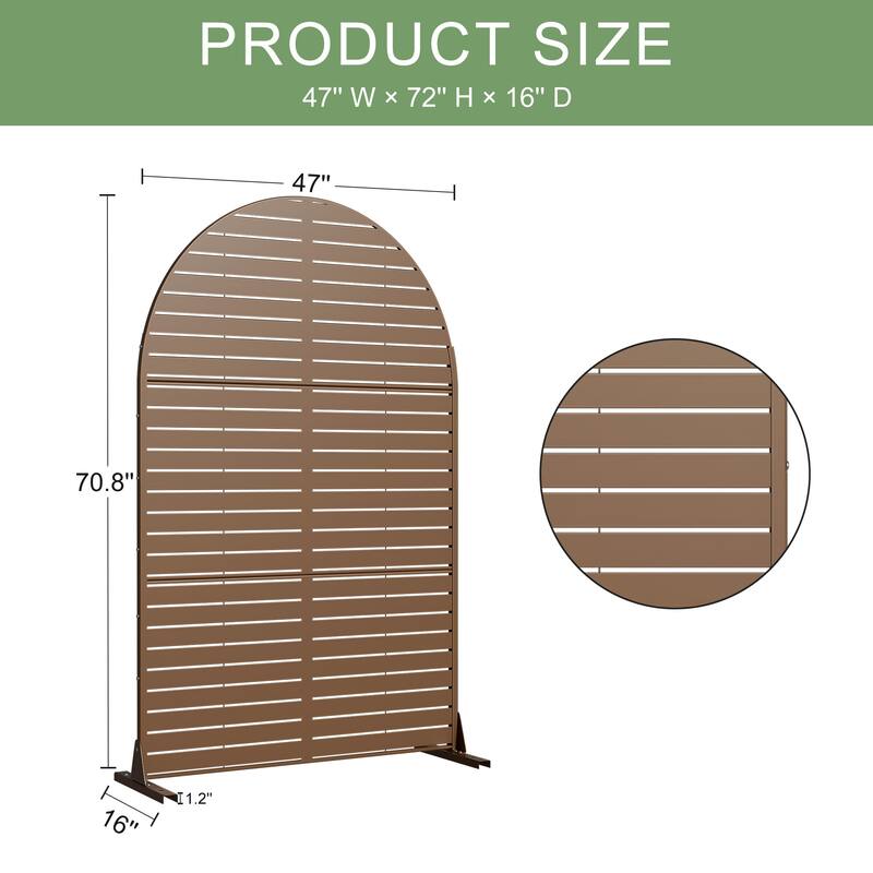 Dovelina 6ft.Outdoor Freestanding Metal Privacy Screen Decorative Garden Fence - 72"x47"