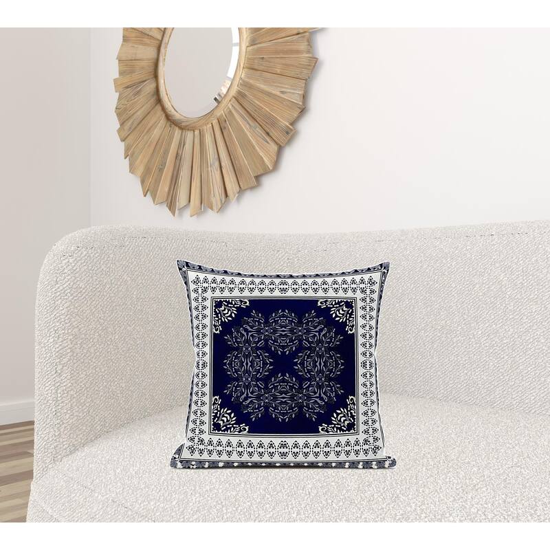 HomeRoots 20"x20" Muted Magenta Cream Blown Seam Suede Geometric Throw Pillow - 20.00' X '5.00' X '20.00