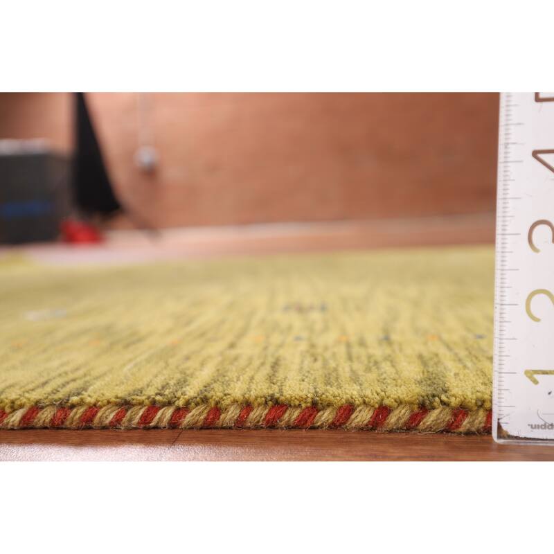 Tribal Gabbeh Indian Accent Rug Handmade Wool Carpet - 3'2" x 4'11"