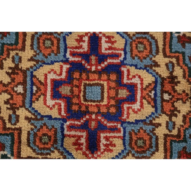 Light Blue Heriz Serapi Indian Rug Hand-Knotted Wool Carpet - 2'11"x 5'2"