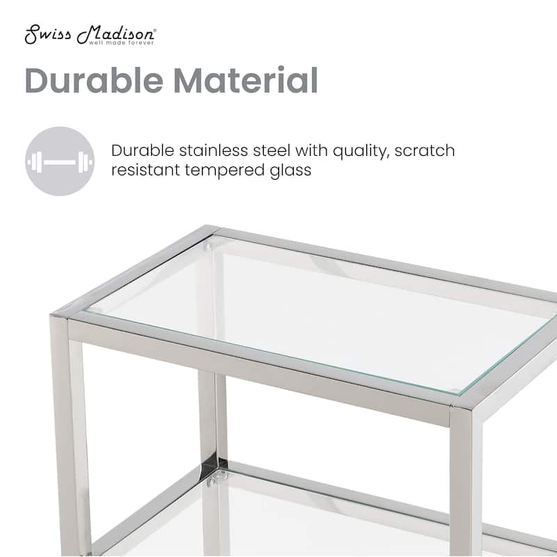 Pierre 16"X20"X10" Wall-Mounted Linen Cabinet In Chrome - 15.7" x 9.8" 19.7"