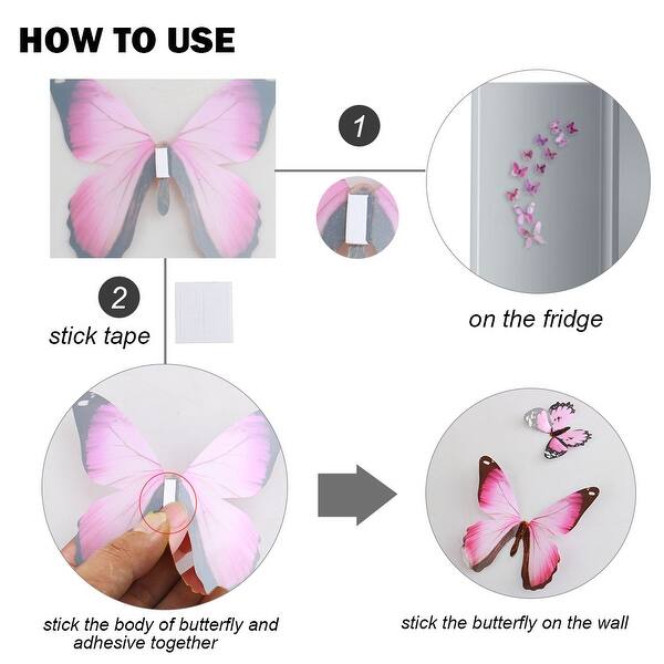 Shop 60pcs 3d Butterfly Wall Sticker Decals Paper Stickers For