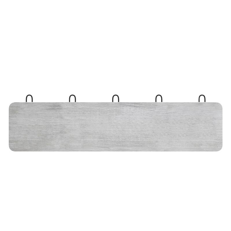Wall Mounted Storage Rack with Upper Shelf and Storage Hooks