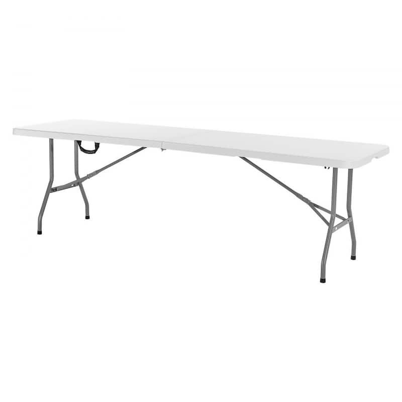 8FT Folding Camping Table Portable Picnic Desk with Handle for BBQ Tailgate and Outdoor Dining