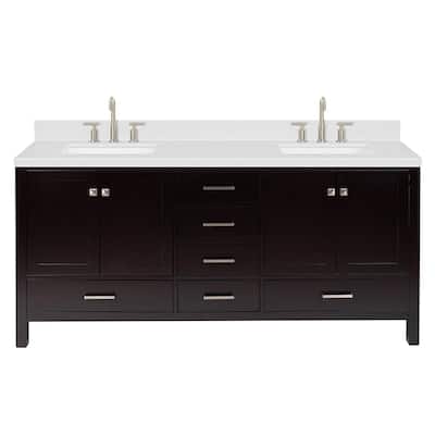 Ariel A072DCQRVO Cambridge 72" Free Standing Double Basin Vanity Set