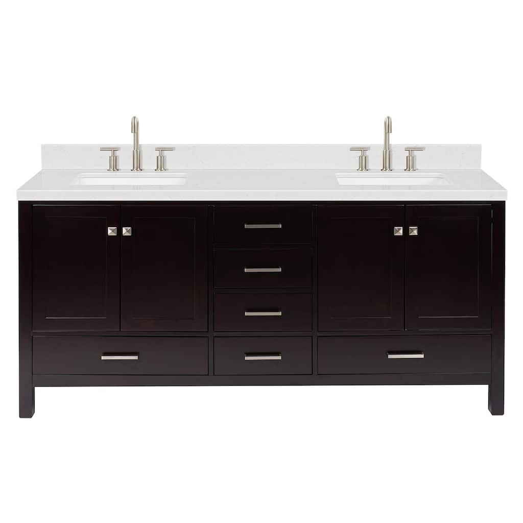 Ariel A072DCQRVO Cambridge 72" Free Standing Double Basin Vanity Set