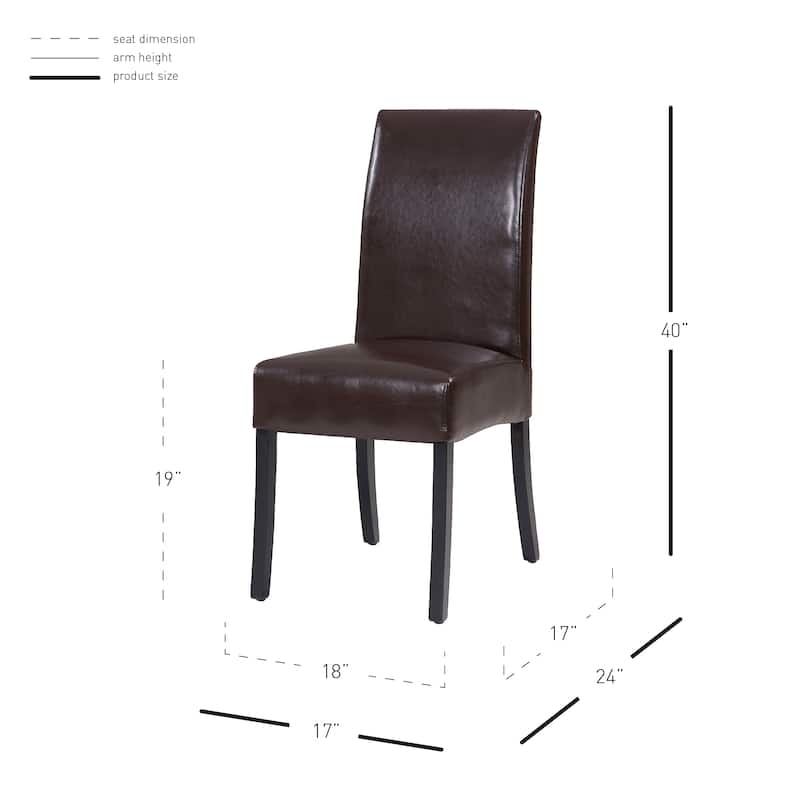 NPD Furniture Valencia Leather Dining Side Chair (Set of 2)