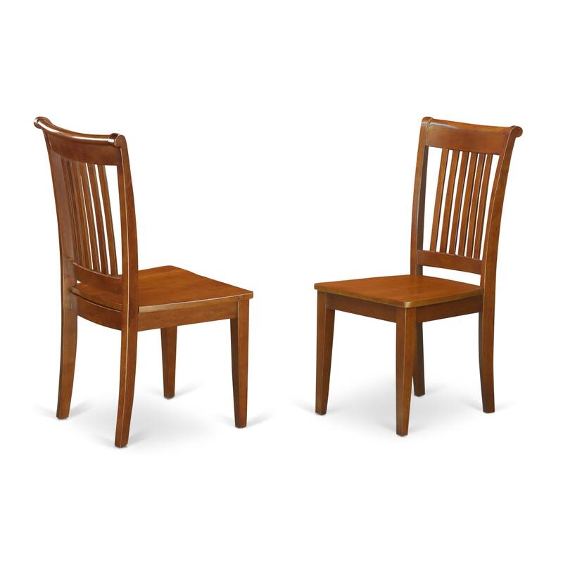 East West Furniture 7 Piece Dining Table Set- of a Rectangle Wooden Table and 6 Dining Room Chairs, Saddle Brown (Seat Option)