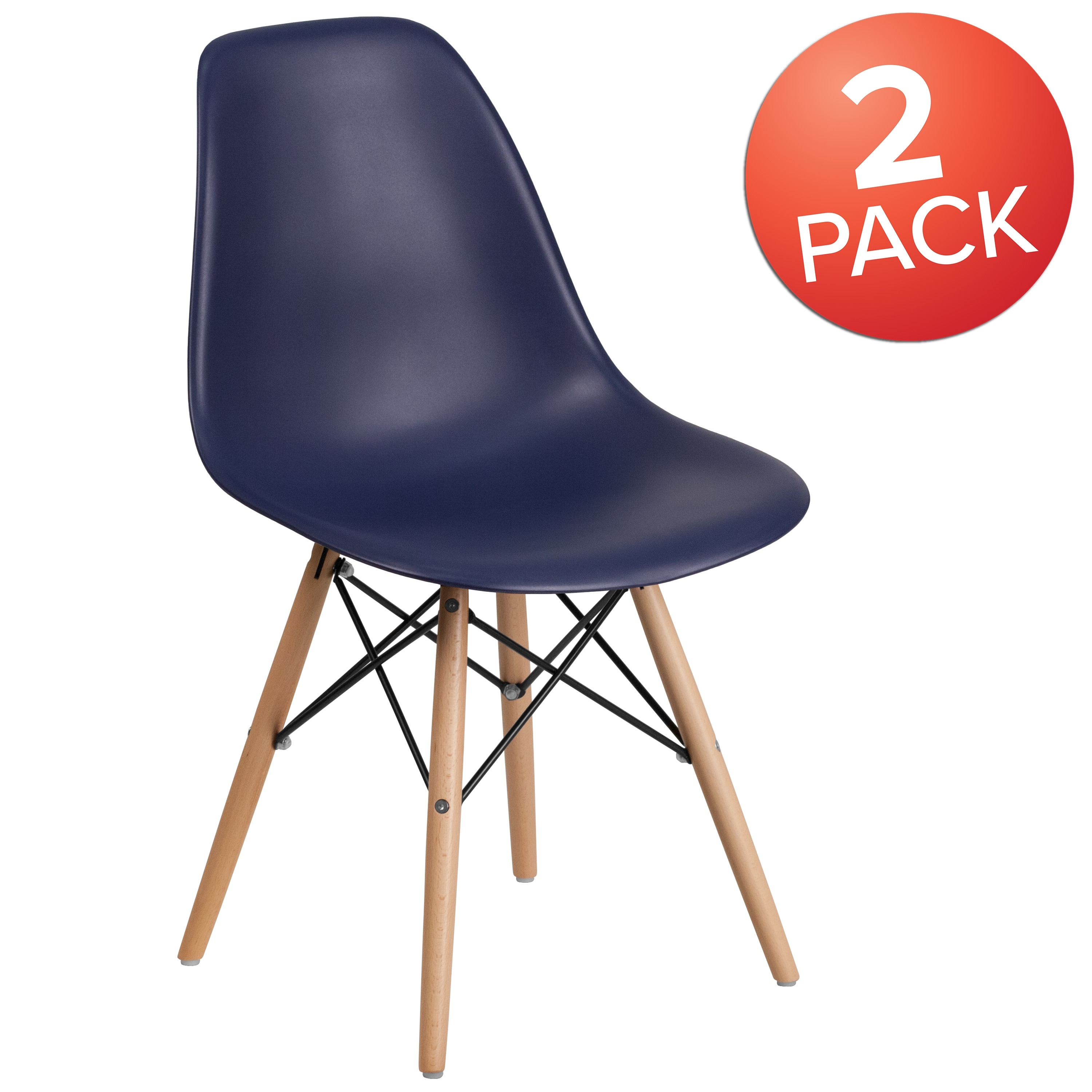 4PK Plastic Chair with Wooden Legs - Hospitality Seating - Side Chair
