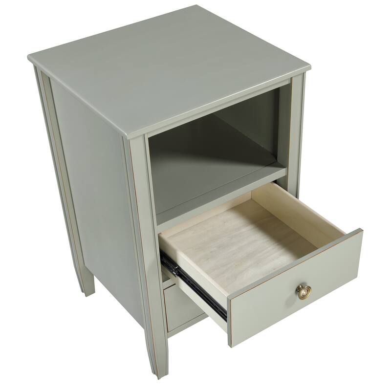 2-Drawer Nightstand in Antique Gray - Elegant Storage Solution