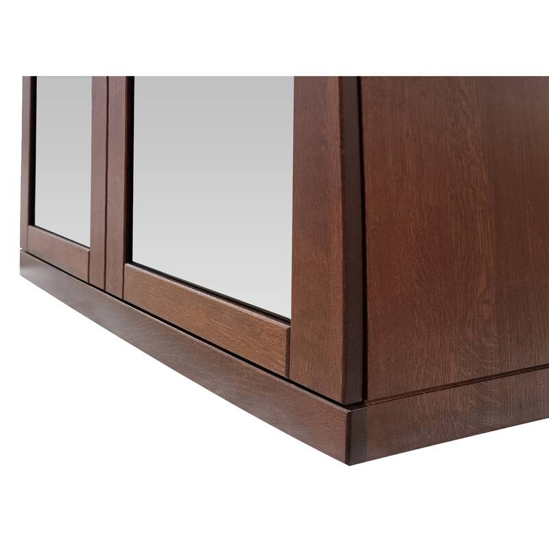 Palace Imports Premium 100% Solid European Oak Hardwood 3-Shelf Modular Bookcase with Tinted Glass Doors - 32" Wide, 35.75" Tall