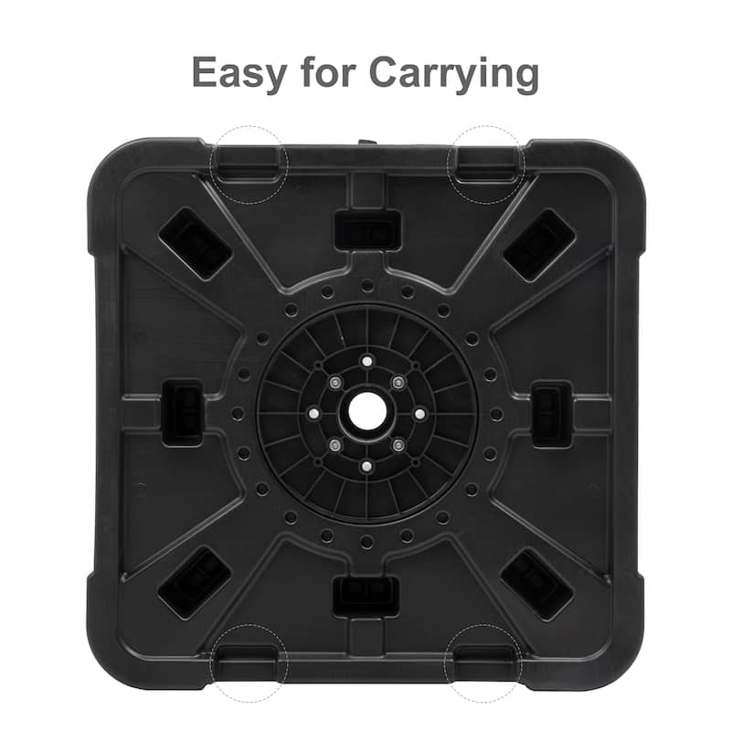 11 FT Outdoor Solar-Powered LED Light Aluminum Double Top Patio Cantilever Umbrella with Fillable Base