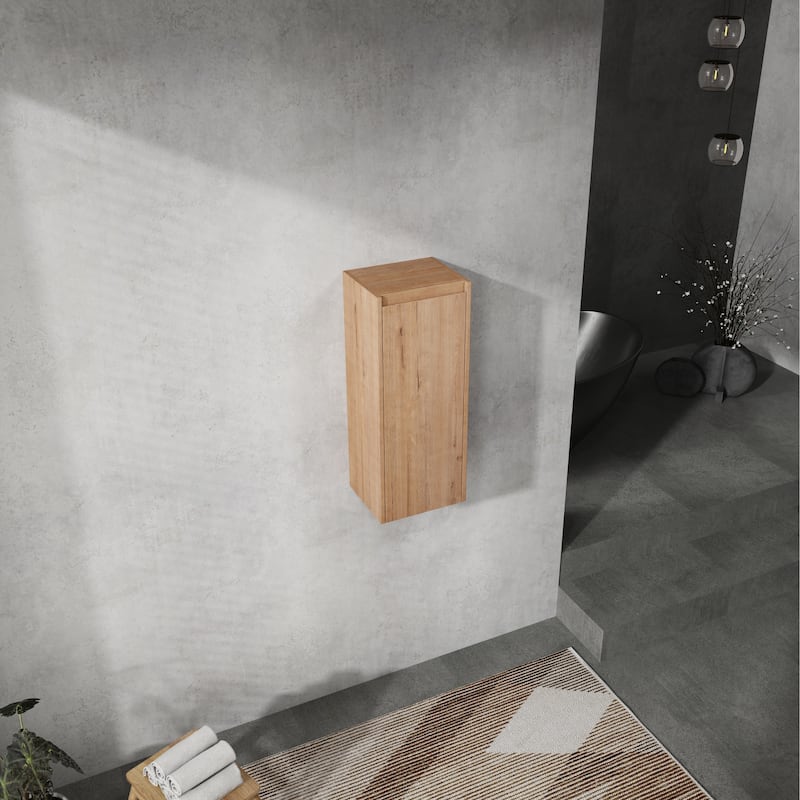 GDFStudio - Blair 12" Floating Bathroom Side Cabinet with Soft Close Doors, Modern Wall-Mounted Storage