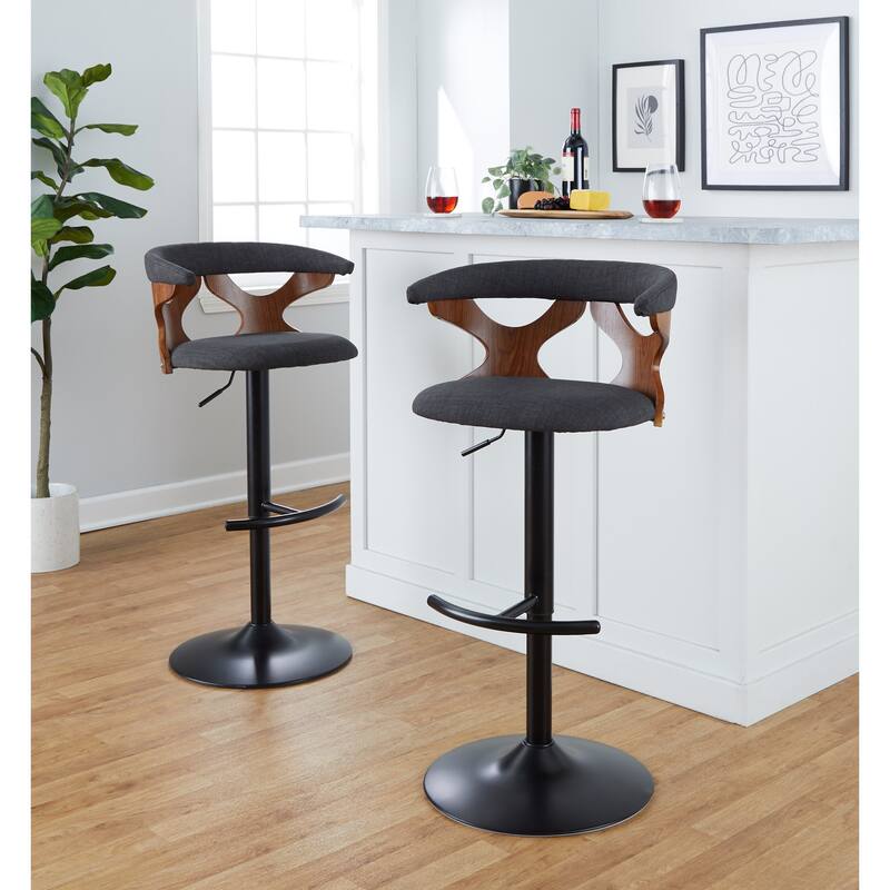 Carson Carrington Viby Adjustable Bar Stool with Rounded T Footrest (Set of 2)