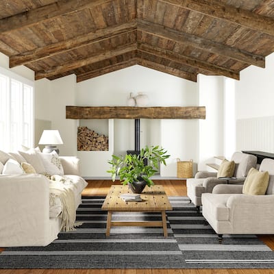 Birchwood Reversible Striped Wool Area Rug