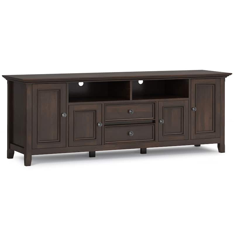 WYNDENHALL Halifax 72 inch Wide Solid Wood Transitional TV Stand - 72"w x 19"d x 26" h