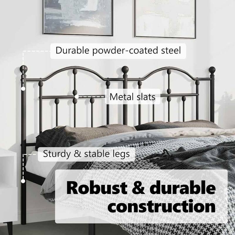 vidaXL 38.2 Inch Metal Headboard, Farmhouse Rustic Headboard Only