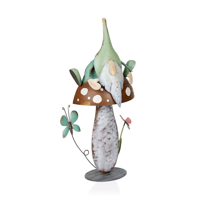 Metal Gnome with Mushroom