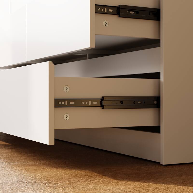 63" Modern 9-Drawer Dresser for Bedroom, Wide White Chest of Drawers, Large Storage Cabinet for Clothes Organization