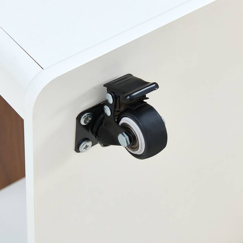 Anmytek 27.6 Inch Modern Foldable Coffee Table with Casters Multi Tier Storage Side Table