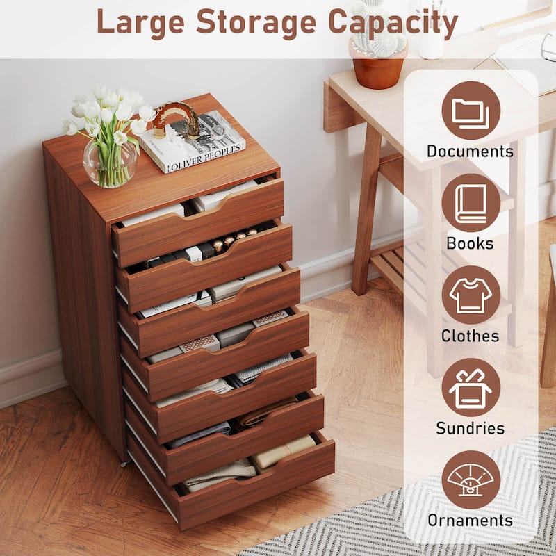 Costway 7-Drawer Chest Mobile File Cabinet Vertical Filing Organizer - See Details