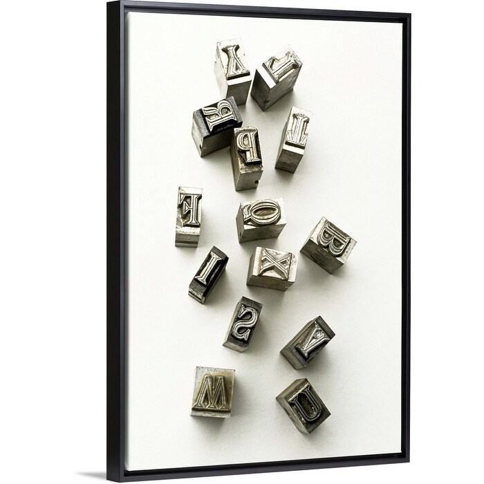 Shop Typewriter Letters Black Float Frame Canvas Art Overstock 25502947