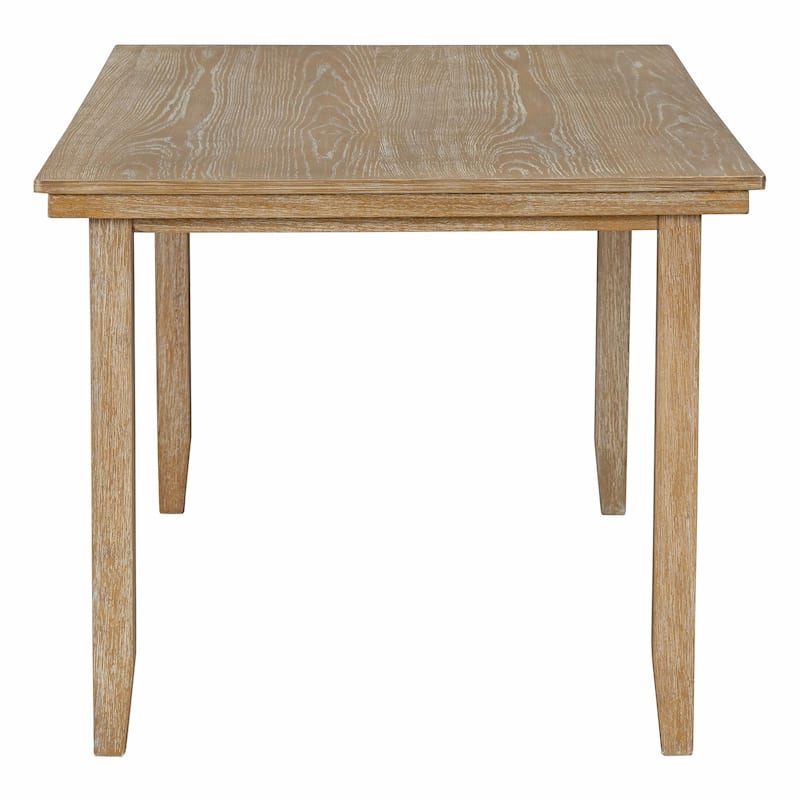 Rustic Wood Dining Set with Table, Chairs, and Bench - Set of 6