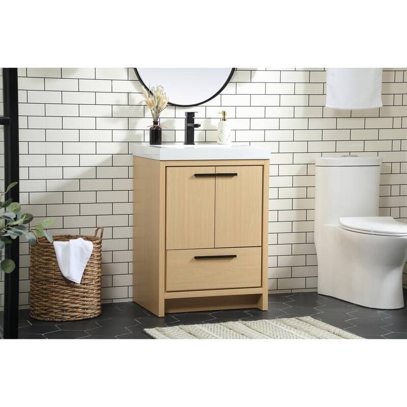 Line 24 - 30 Inch Single Bathroom Vanity - 24 Inches - Maple