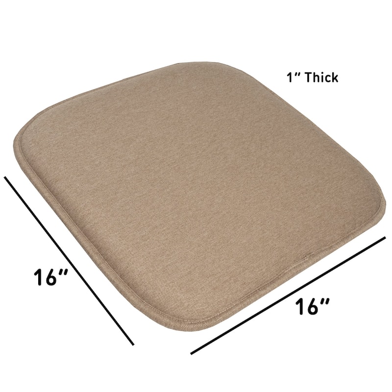 Sweet Home Collection Charlotte Jacquard Memory Foam Non Slip Back Chair Pad Cushion 16" x 16"