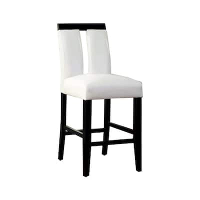 Luminar II Contemporary Counter Height Chair, White And Black Finish, Set of 2