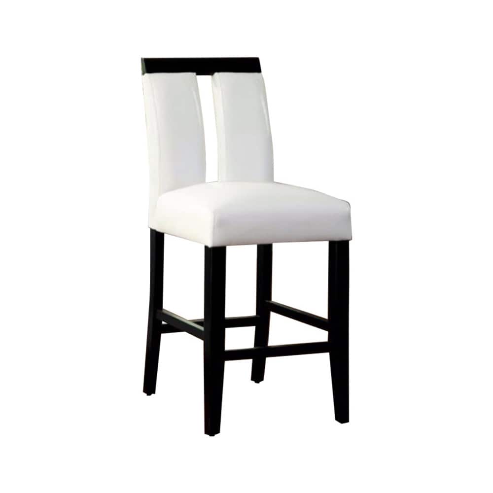 Luminar II Contemporary Counter Height Chair, White And Black Finish, Set of 2