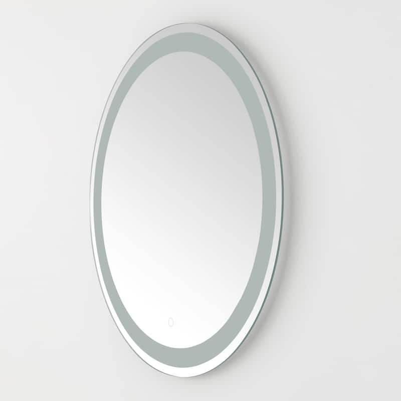 SAFAVIEH Home Caspar 30" LED Vanity Mirror - Silver / White