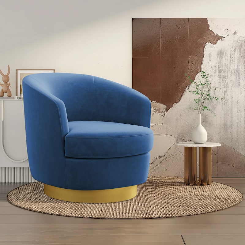 360 Degree Velvet Swivel Club Chair, Soft & Comfotable
