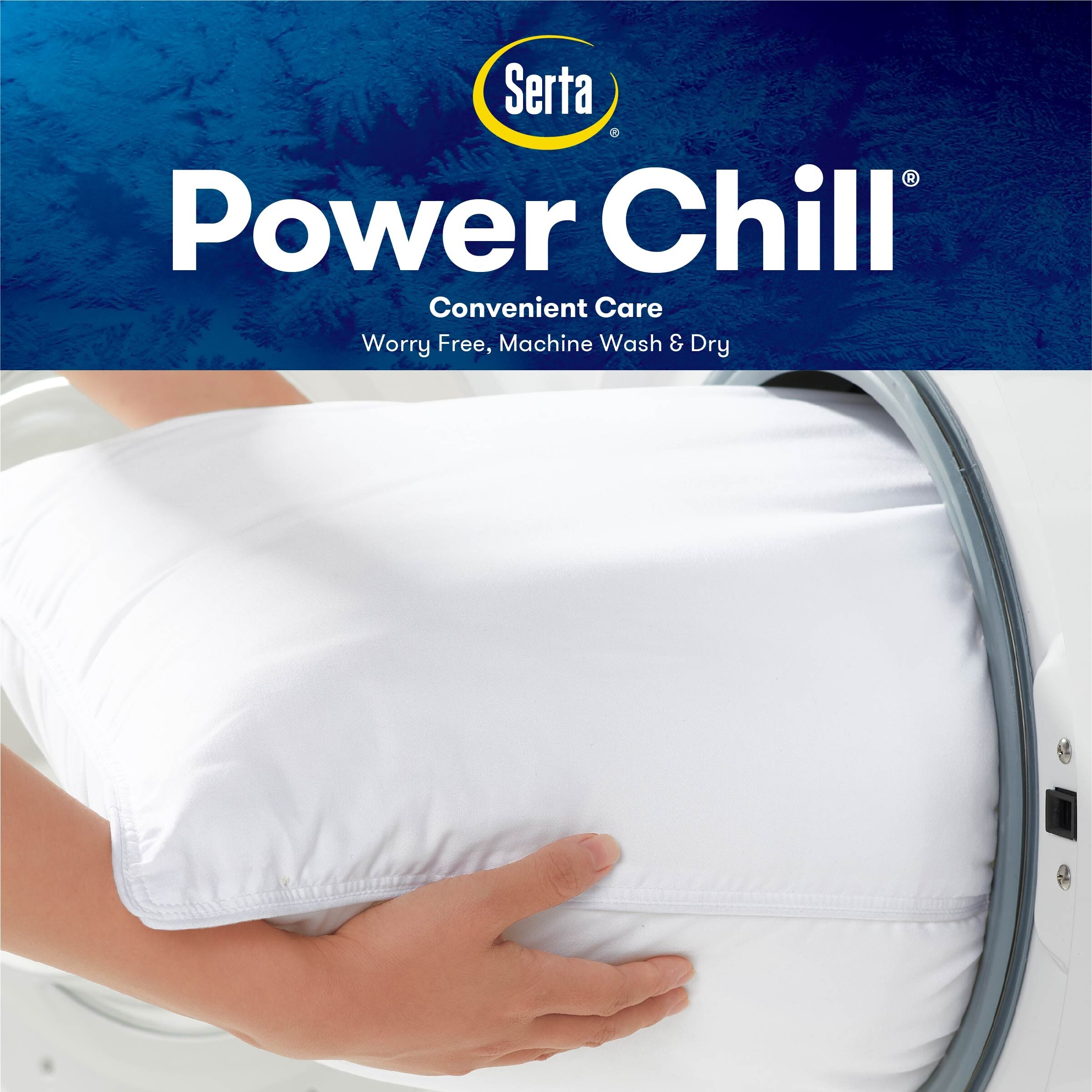 Serta Power Chill Down Alternative Pillows 2 Pack White On