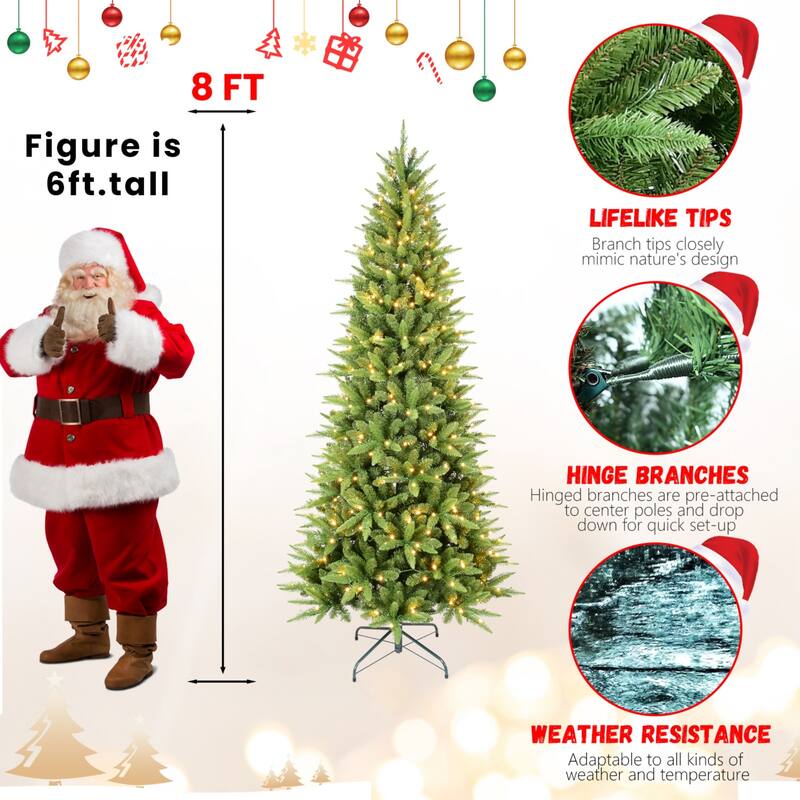 Pre-lit PE&PVC Green Christmas Tree - N/A