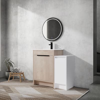 36 Inch Freestanding Bathroom Vanity with Ceramic Sink and Storage Cabinets,Soft Closing Door,Combination Cabinet